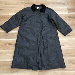 H&M Long Waxed Coat Black XL